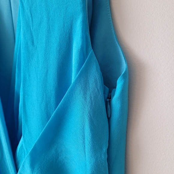 Greylin Camila Silk Crepe Sleeveless Blue Dress Size S - Picture 8 of 13